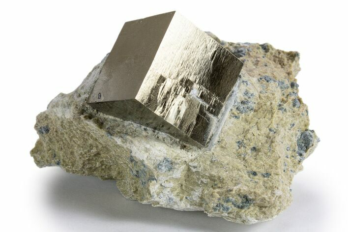 Natural Pyrite Cube In Rock - Navajun, Spain #325018